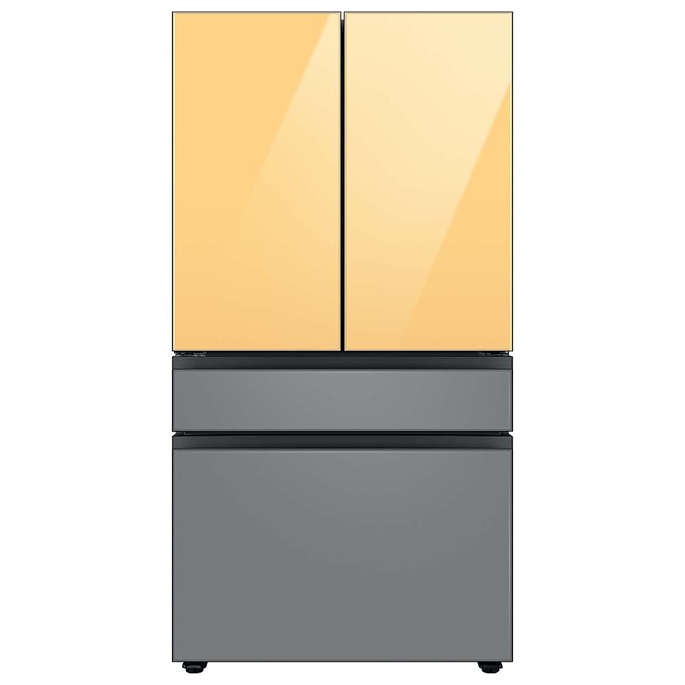 Alt View 21. Samsung - Bespoke 4-Door French Door Refrigerator panel - Bottom Panel - Gray Glass.
