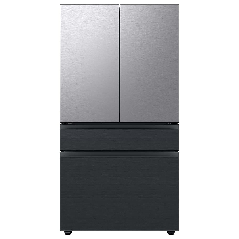 Alt View 12. Samsung - Bespoke 4-Door French Door Refrigerator Panel - Middle Panel - Matte Black Steel.