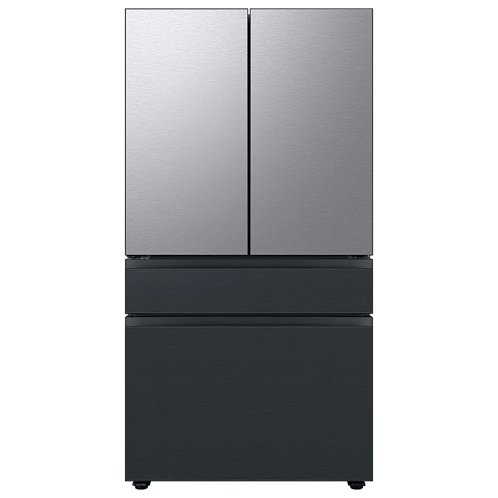 Alt View 12. Samsung - Bespoke 4-Door French Door Refrigerator Panel - Middle Panel - Matte Black Steel.
