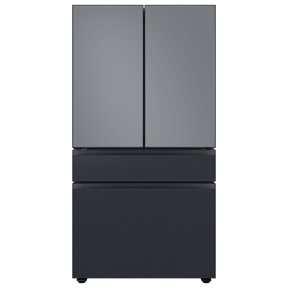 Alt View 13. Samsung - Bespoke 4-Door French Door Refrigerator Panel - Middle Panel - Matte Black Steel.