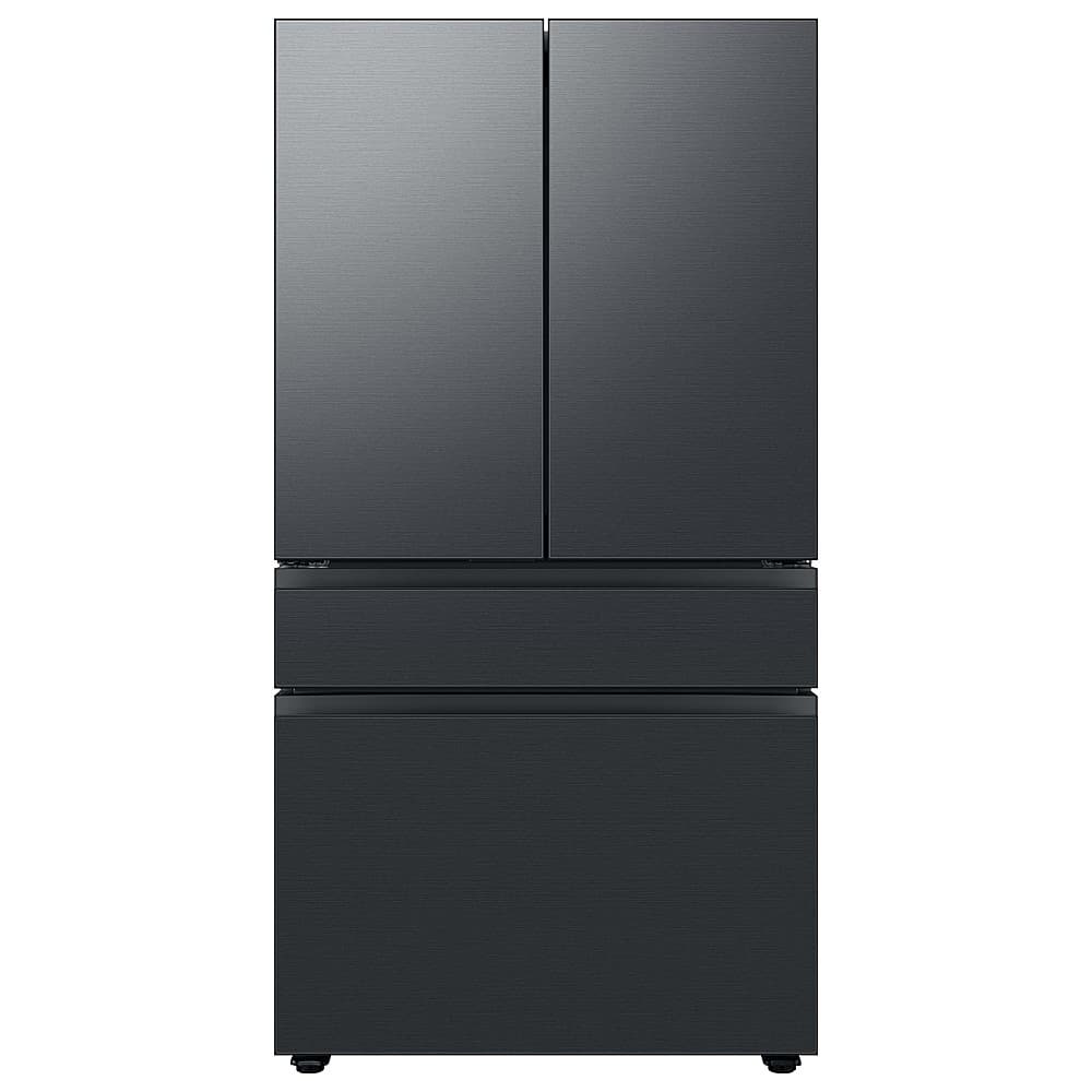 Alt View 14. Samsung - Bespoke 4-Door French Door Refrigerator Panel - Middle Panel - Matte Black Steel.