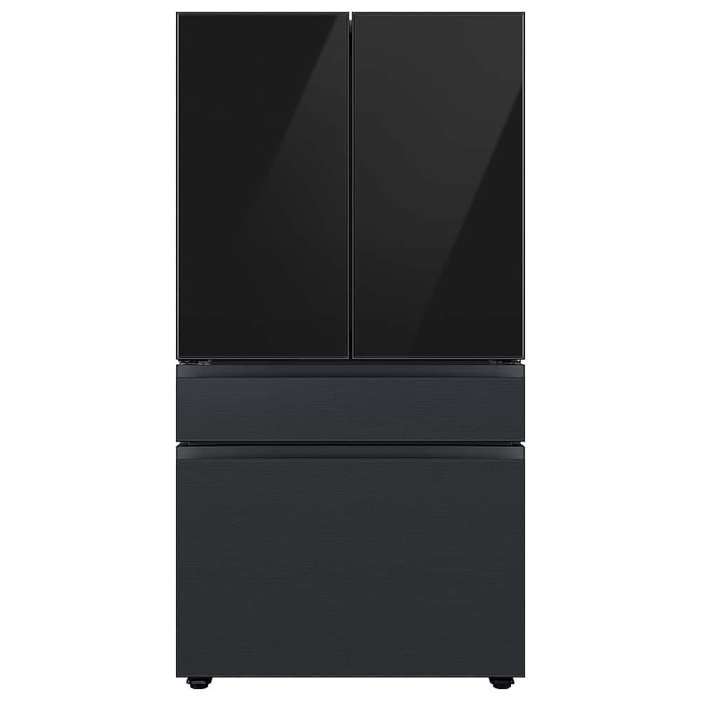 Alt View 15. Samsung - Bespoke 4-Door French Door Refrigerator Panel - Middle Panel - Matte Black Steel.