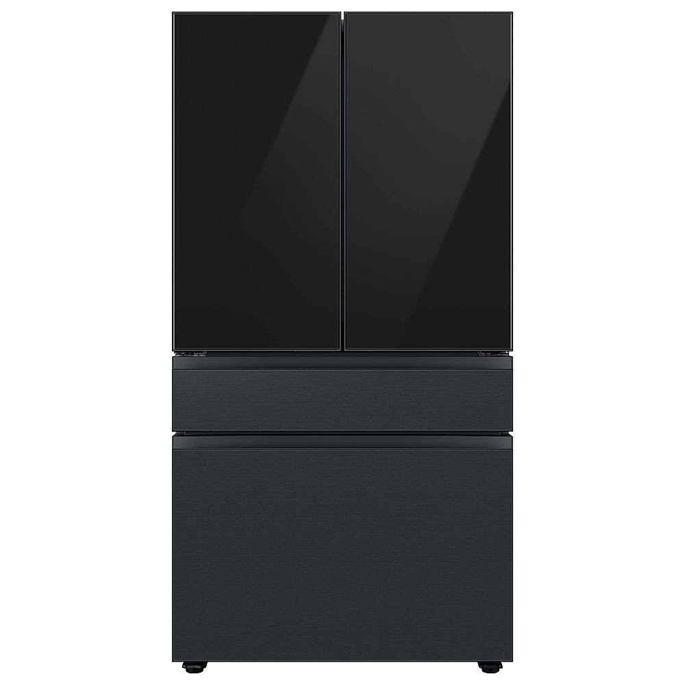 Alt View 15. Samsung - Bespoke 4-Door French Door Refrigerator Panel - Middle Panel - Matte Black Steel.