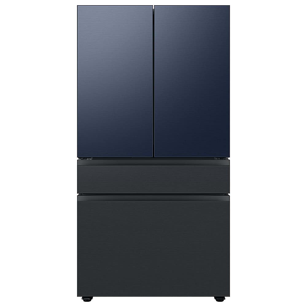 Alt View 16. Samsung - Bespoke 4-Door French Door Refrigerator Panel - Middle Panel - Matte Black Steel.