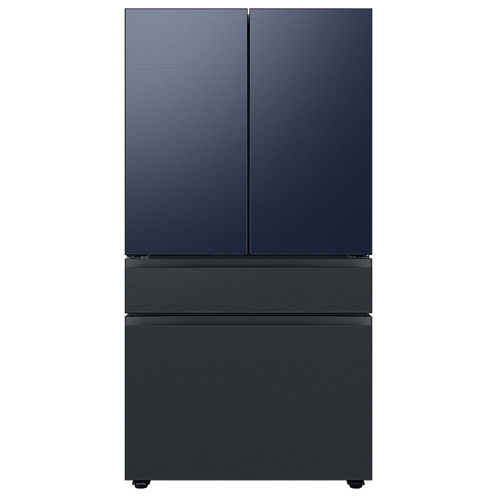 Alt View 16. Samsung - Bespoke 4-Door French Door Refrigerator Panel - Middle Panel - Matte Black Steel.