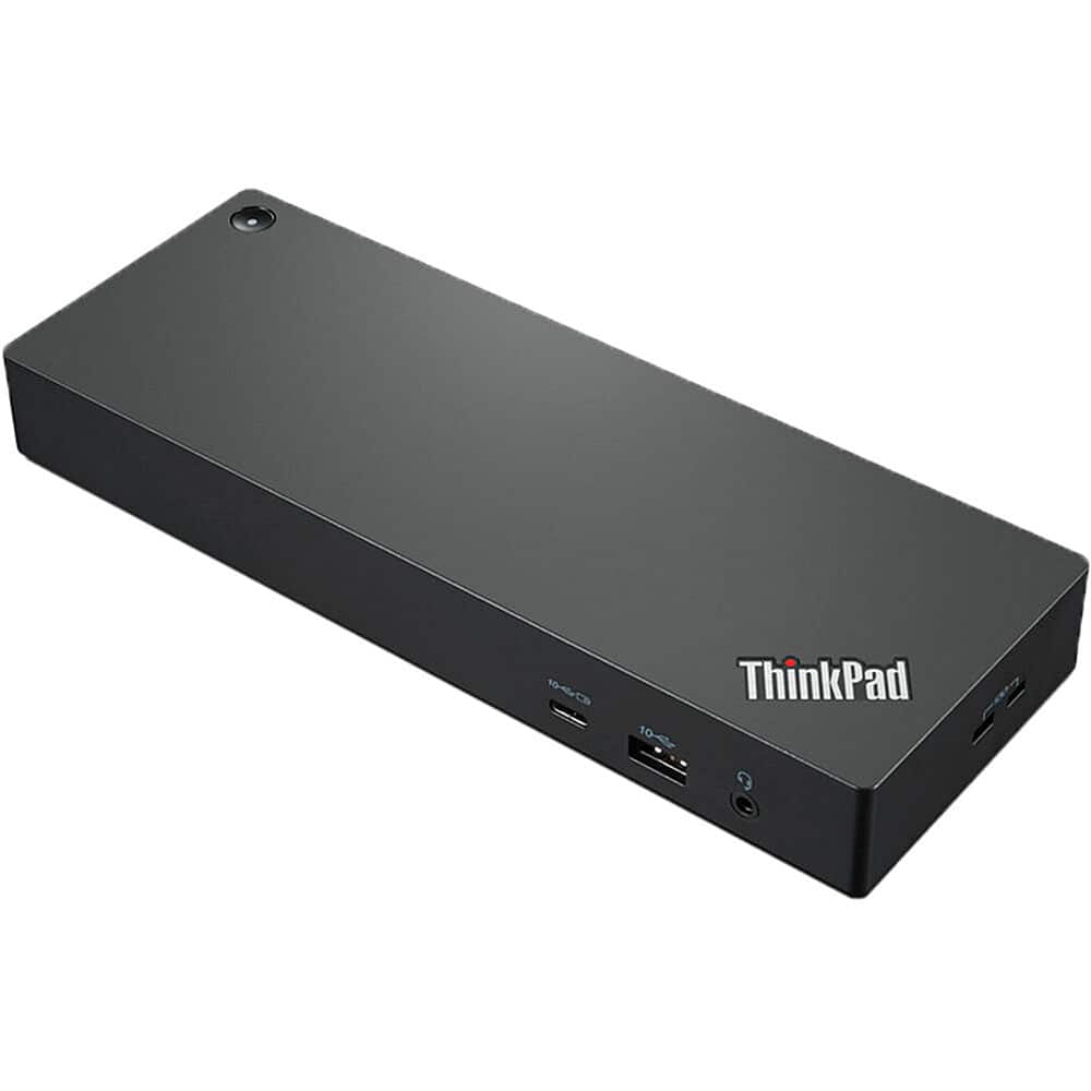 Front. Lenovo - ThinkPad Universal Thunderbolt 4 Docking Station - Black.