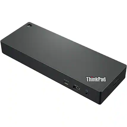 Front. Lenovo - ThinkPad Universal Thunderbolt 4 Docking Station - Black.