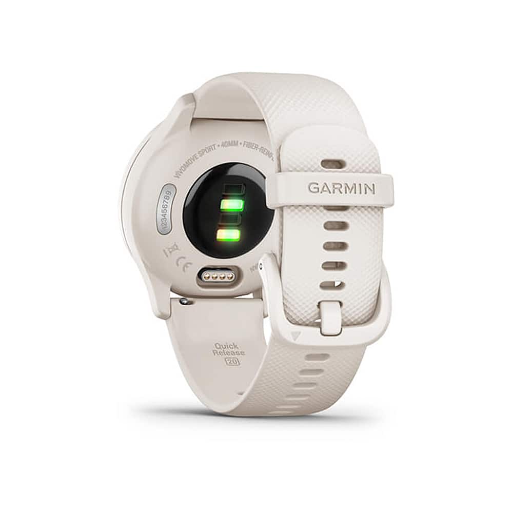 Back. Garmin - vívomove Sport Smartwatch 40 mm Fiber-reinforced polymer - Ivory.