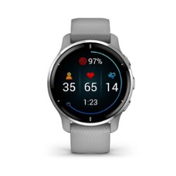 Garmin - Venu 2 Plus GPS Smartwatch 43 mm Fiber-reinforced polymer - Silver - Front_Zoom