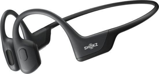 Front. Shokz - OpenRun Pro Premium Bone Conduction Open-Ear Sport Headphones - Black.
