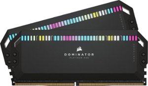CORSAIR - DOMINATOR PLATINUM RGB 32GB (2Pk 16GB) 5.6GHz DDR5 DIMM Desktop Memory Kit - Black - Front_Zoom