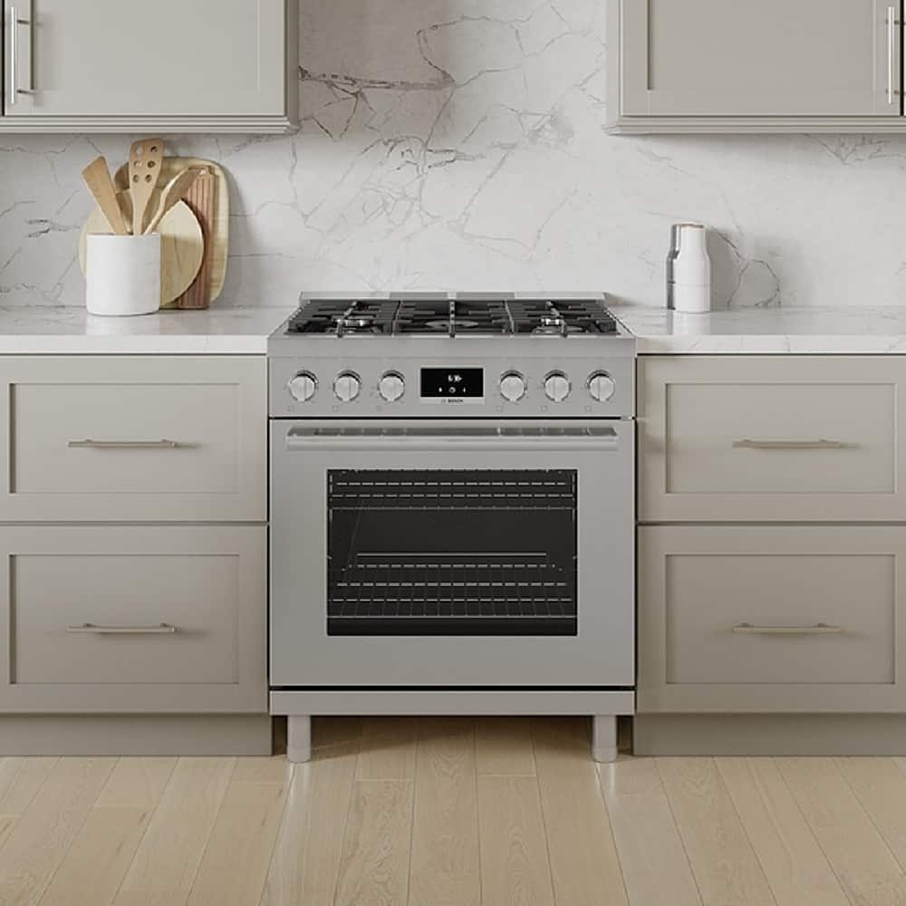 Angle. Bosch - 30/36-inch Industrial Range Feet - Stainless Steel.