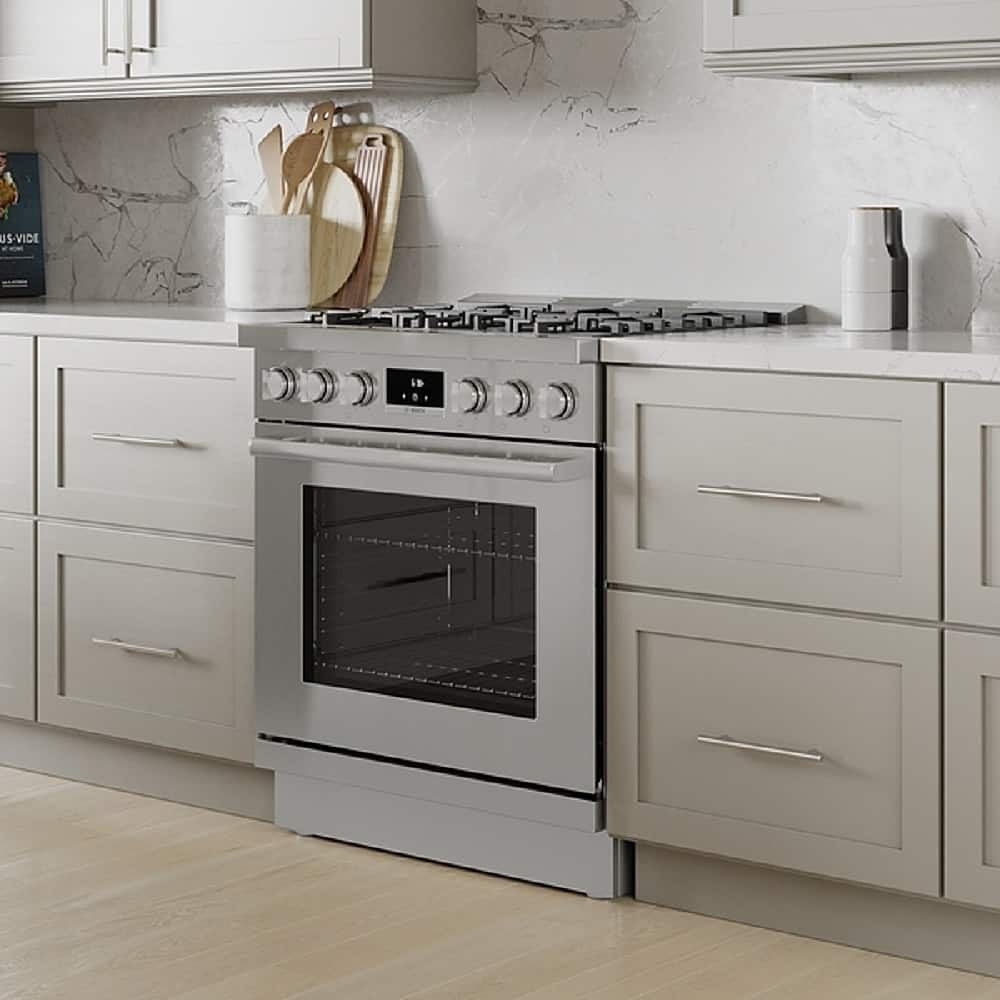 Angle. Bosch - 36-inch Industrial Range Toe Kick - Stainless Steel.