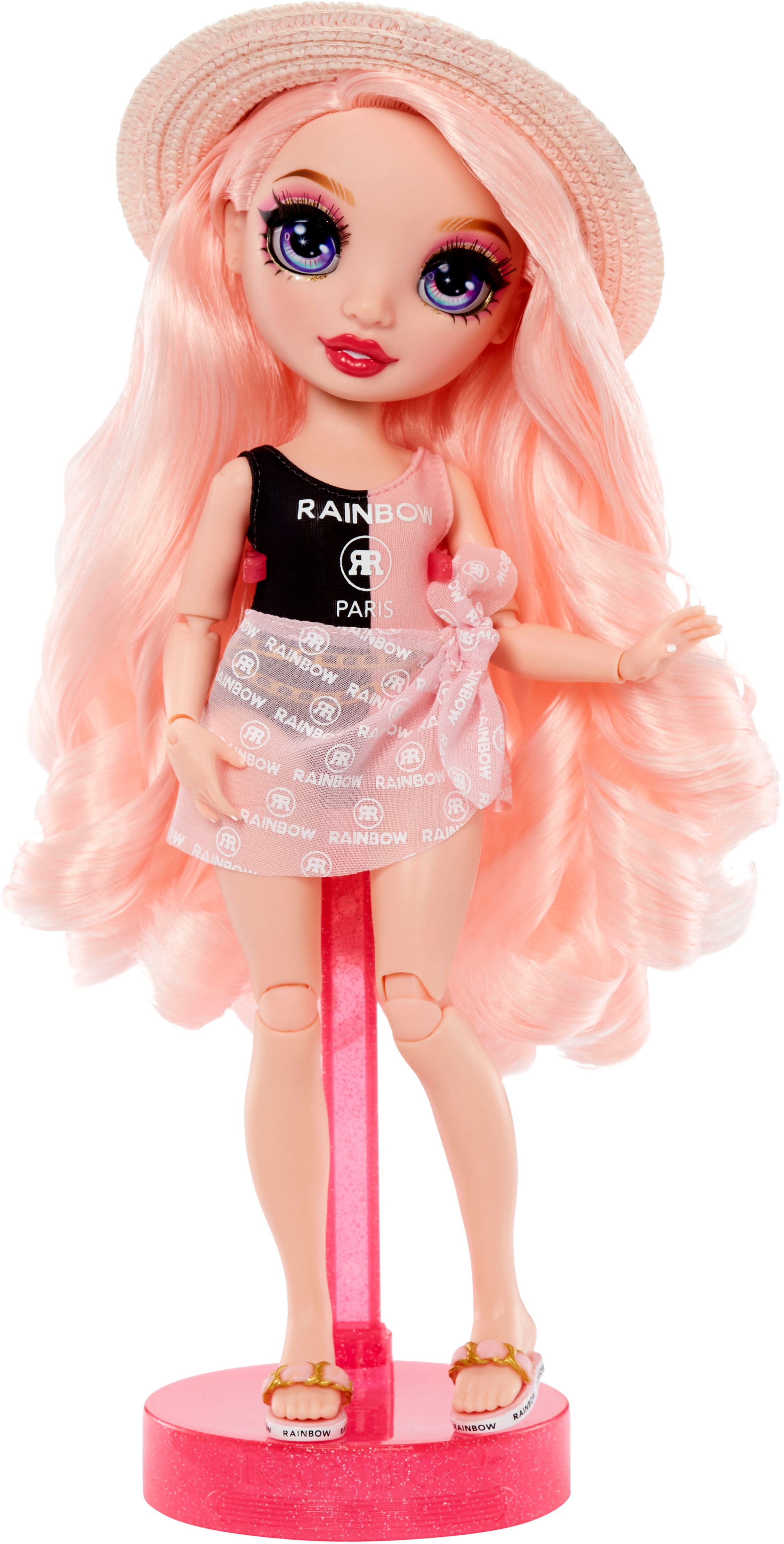 Left View: Rainbow High Pacific Coast Fashion Doll- Bella Parker (Pink)