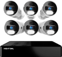 Night Owl - 8-Channel, 6-camera Indoor/Outdoor Wired 4K Ultra HD 2TB NVR Spotlight Surveillance System - White - Front_Zoom