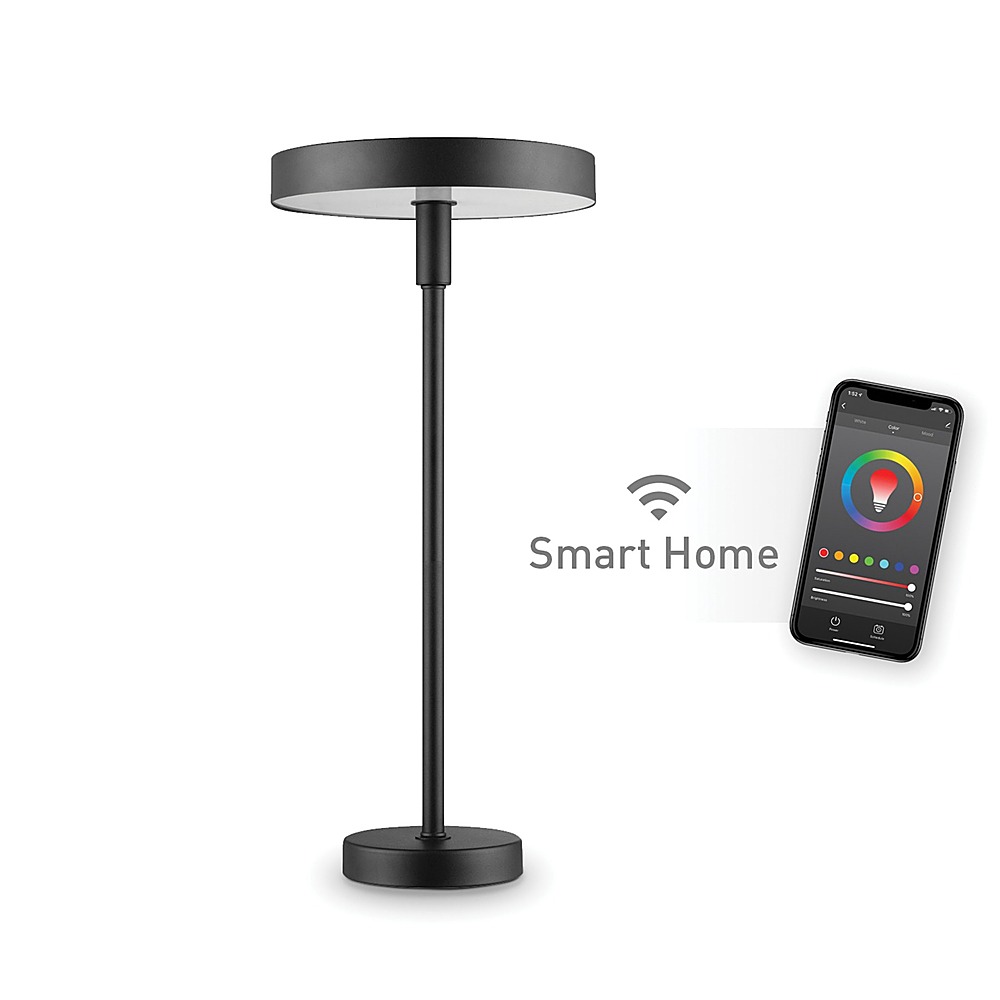 Angle View: globe electric - Wi-Fi Multicolor Changing Tunable LED Table Lamp