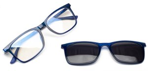 Wavebalance - BlueDuo, Cruise, Blue Light Reducing Glasses with Magnetic Sunglass Clip-On - Deep Sea - Front_Zoom