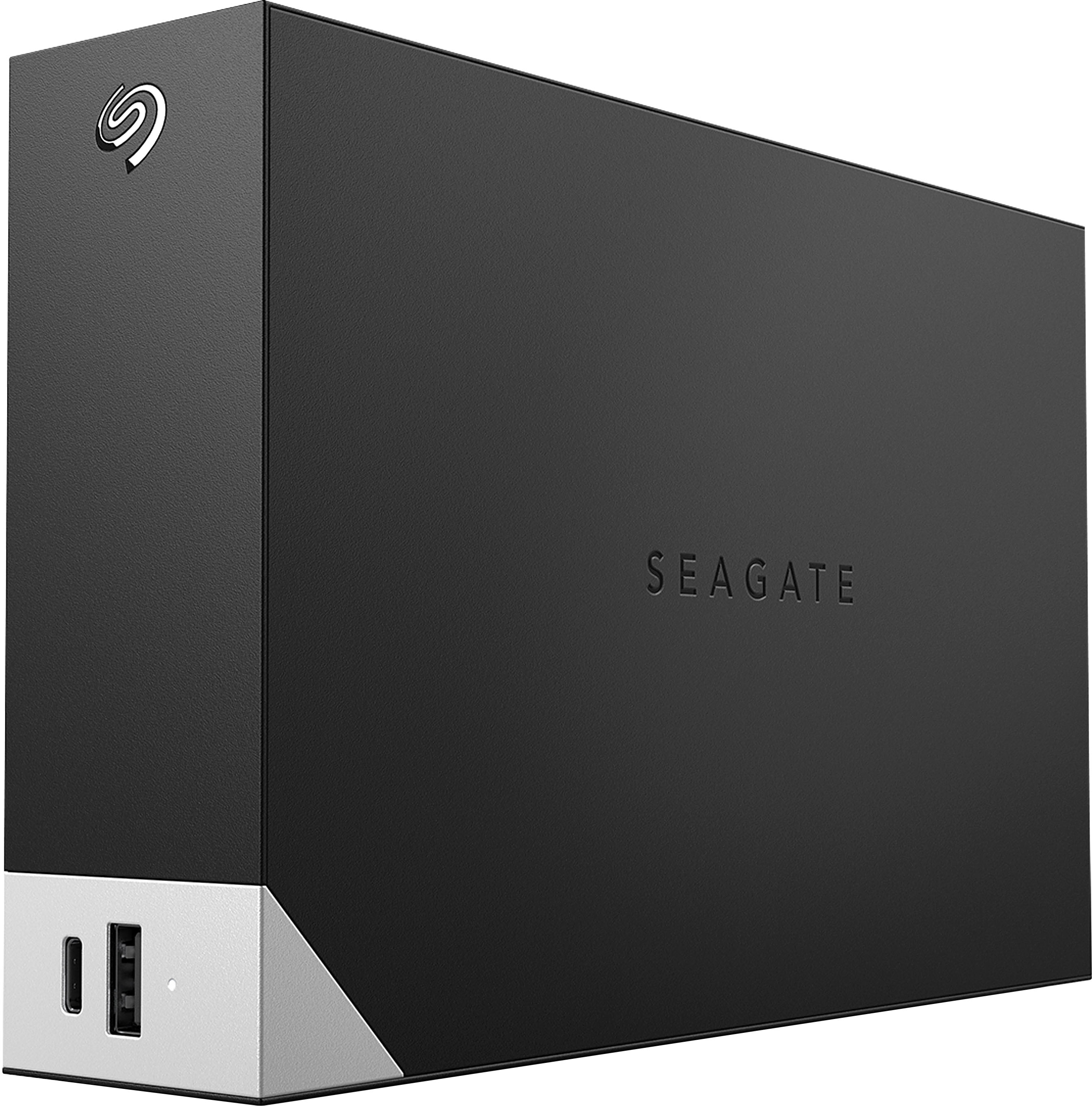 Angle View: Seagate - One Touch Hub 4TB External USB-C and USB 3.0 Desktop Hard Drive with Rescue Data Recovery Services