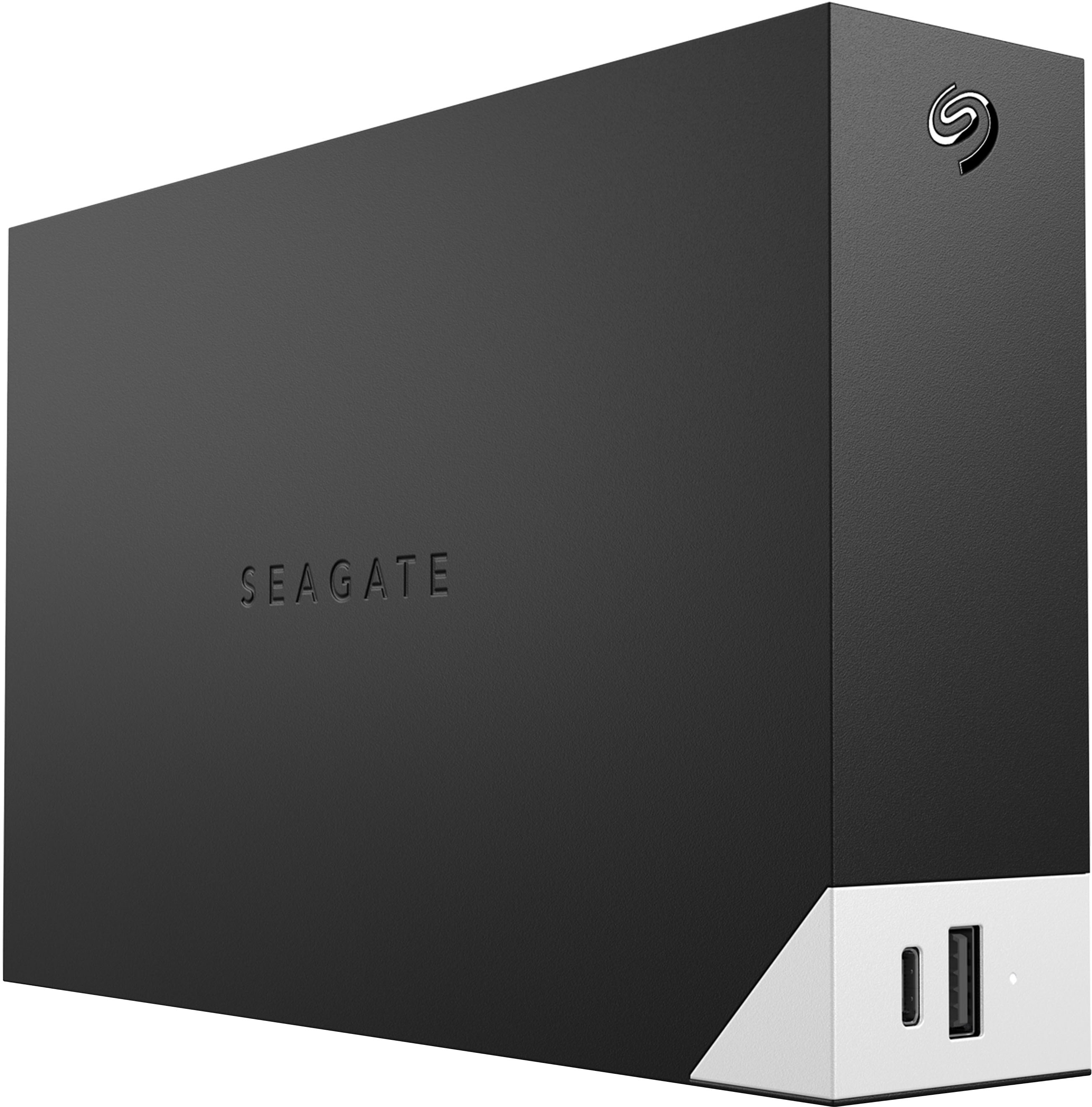 Left View: Seagate - One Touch Hub 4TB External USB-C and USB 3.0 Desktop Hard Drive with Rescue Data Recovery Services