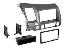 Front. PAC - Dash Kit for Select 2006-2011 Honda Civic Vehicles - Gun Metallic Taupe.