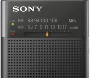 Sony - Portable AM/FM Radio with Speaker - Black - Front_Zoom