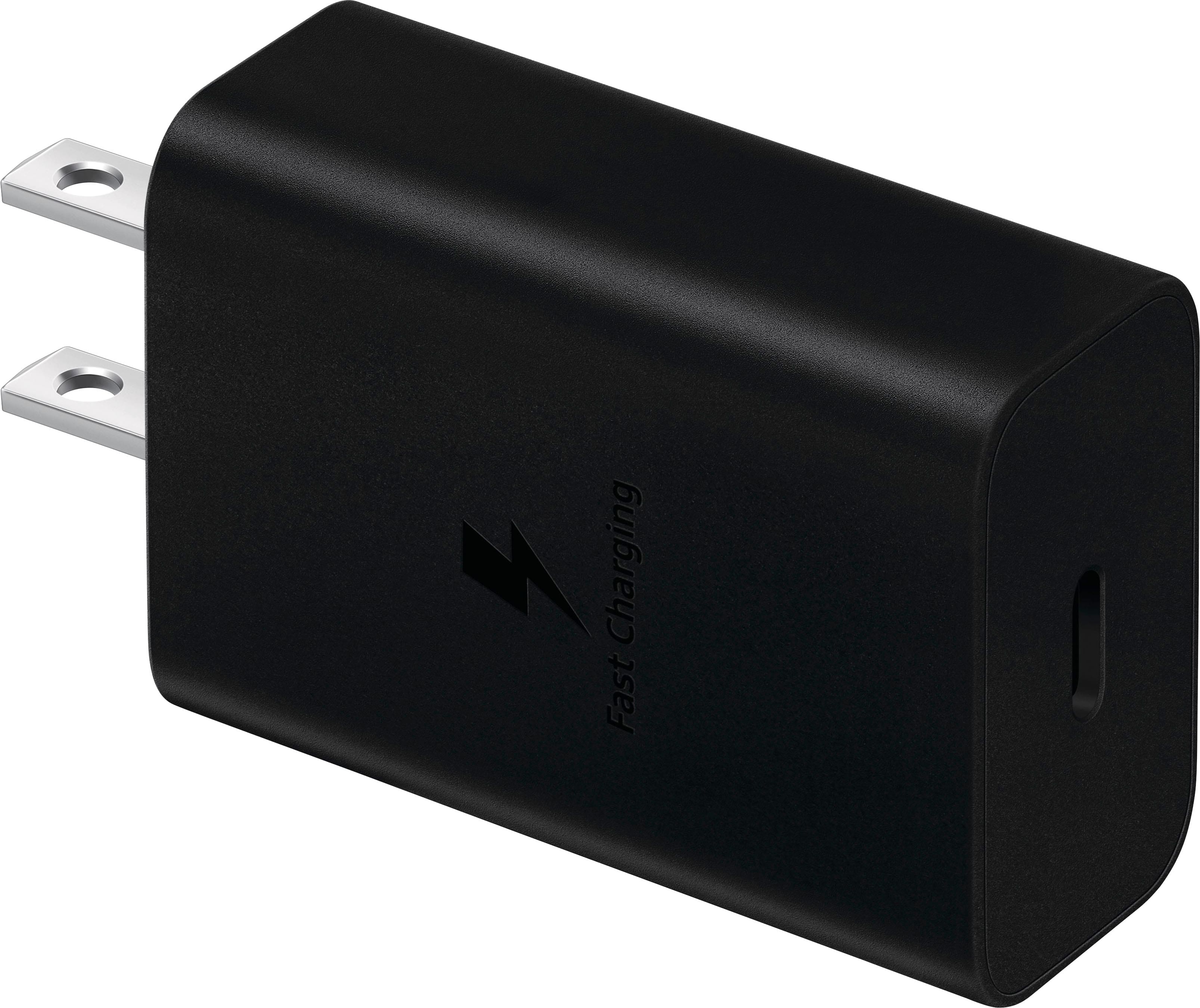 Front. Samsung - Fast Charging 15W USB Type-C Wall Charger - Black.