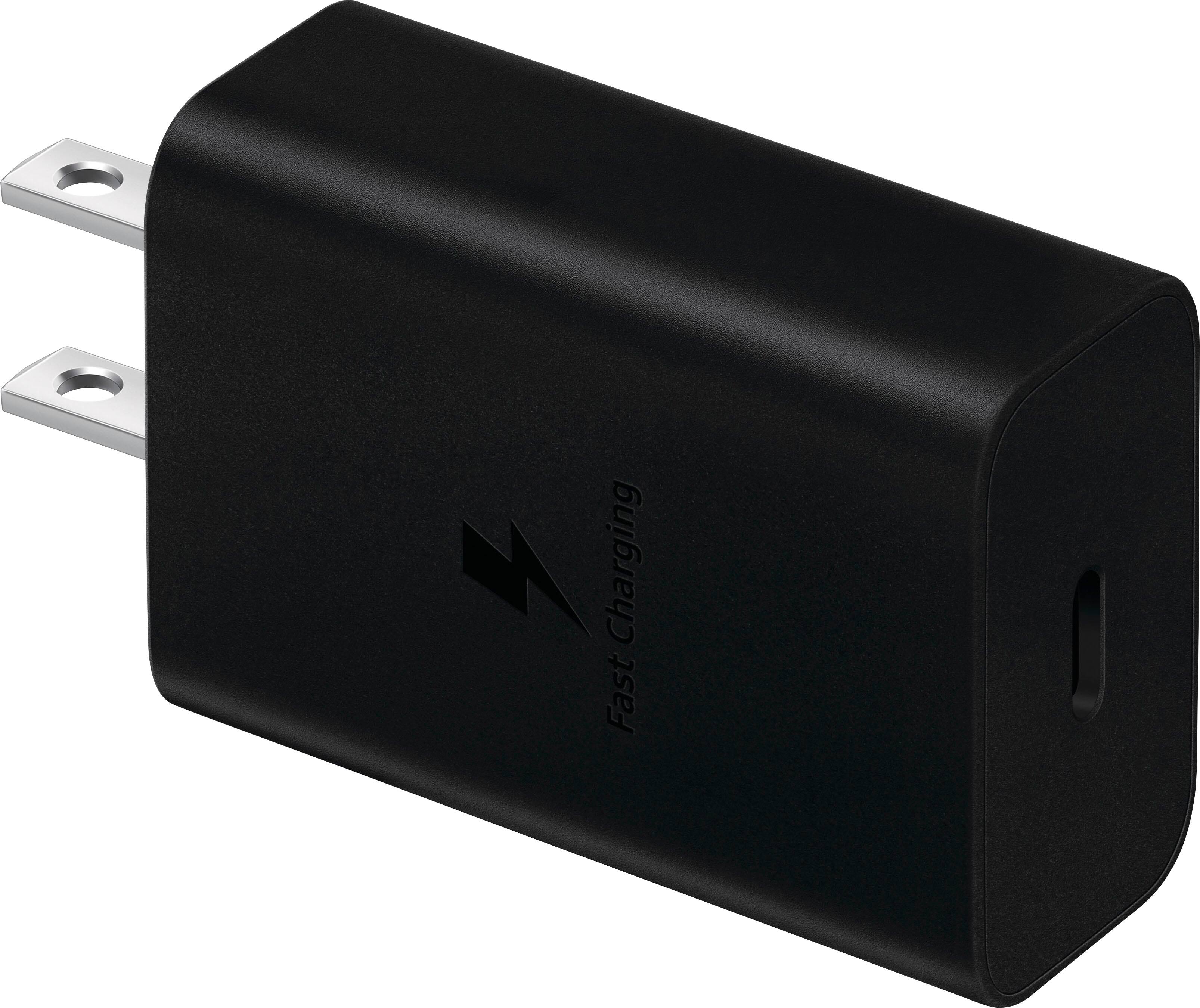 Front. Samsung - Fast Charging 15W USB Type-C Wall Charger - Black.