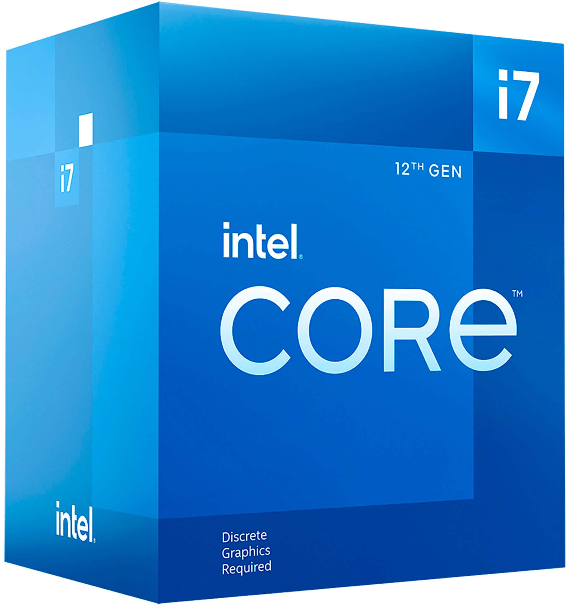 Alt View 1. Intel - Core i7-12700F 12th Generation - 12 Core - 20 Thread - 2.1 to 4.9 GHz - LGA1700 - Desktop Processor - Grey/Black/Gold.