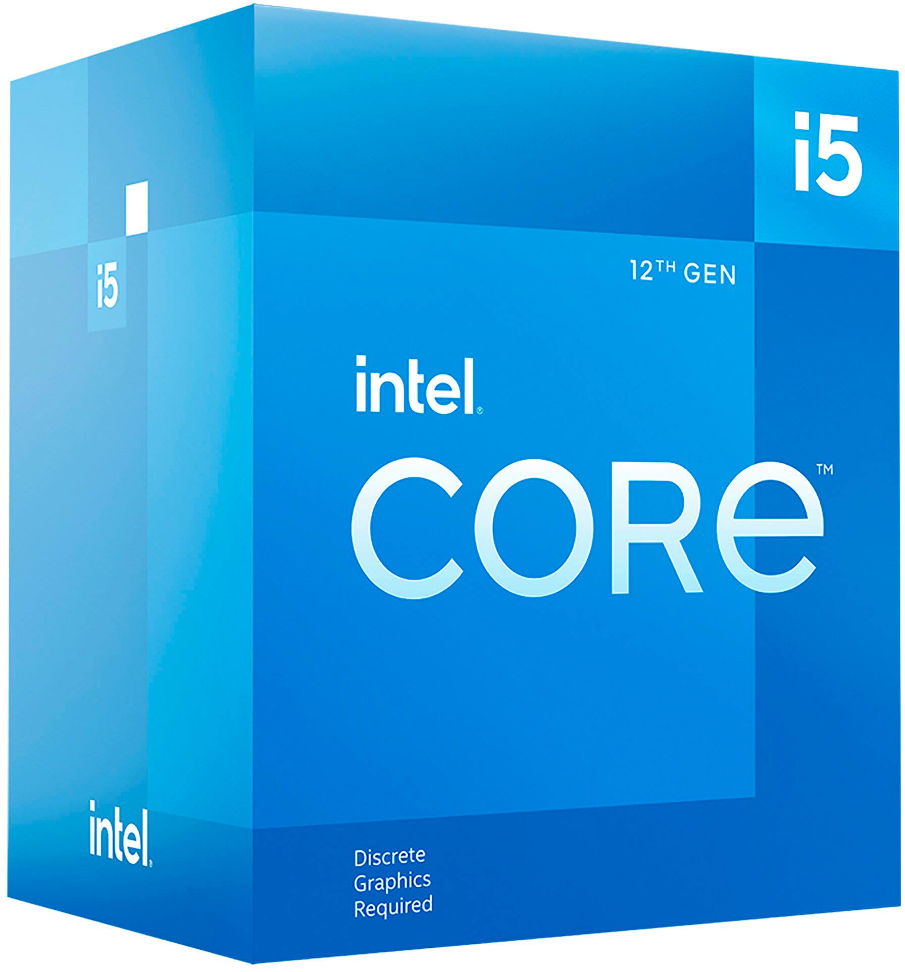 Alt View 1. Intel - Core i5-12400F 12th Generation - 6 Core - 12 Thread - 2.5 to 4.4 GHz - LGA1700 - Desktop Processor - Grey/Black/Gold.