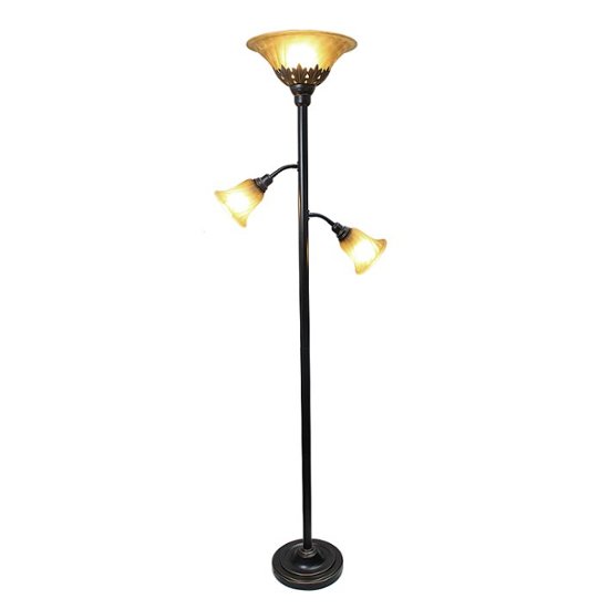 Lalia Home Torchiere 800lm Floor Lamp, Two Light Floor Reading Lamp