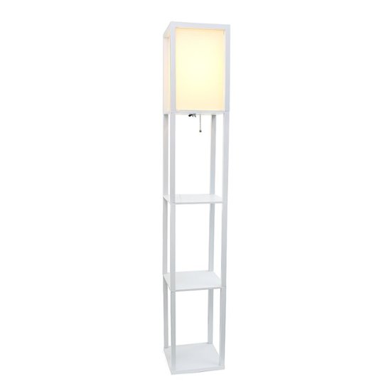 Column Shelf 1400lm Floor Lamp, Column Floor Lamp With Shelves White