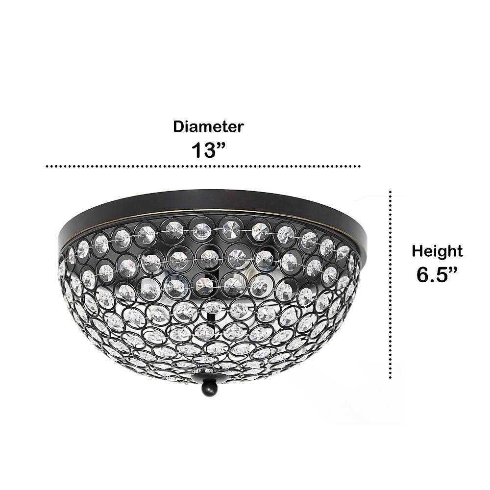 Angle View: Lalia Home - Crystal Glam 2 Light Ceiling Flush Mount - Restoration Bronze