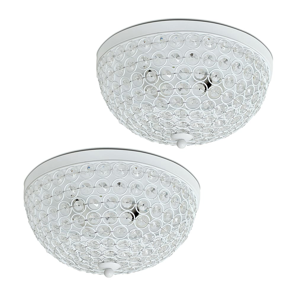 Angle View: Lalia Home - Crystal Glam 2 Light Ceiling Flush Mount 2 Pack - White