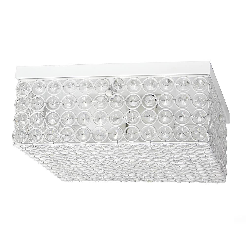 Angle View: Lalia Home - Glam 2 Light 12 Inch Square Flush Mount - White