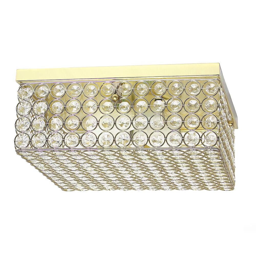 Angle View: Lalia Home - Glam 2 Light 12 Inch Square Flush Mount - Gold