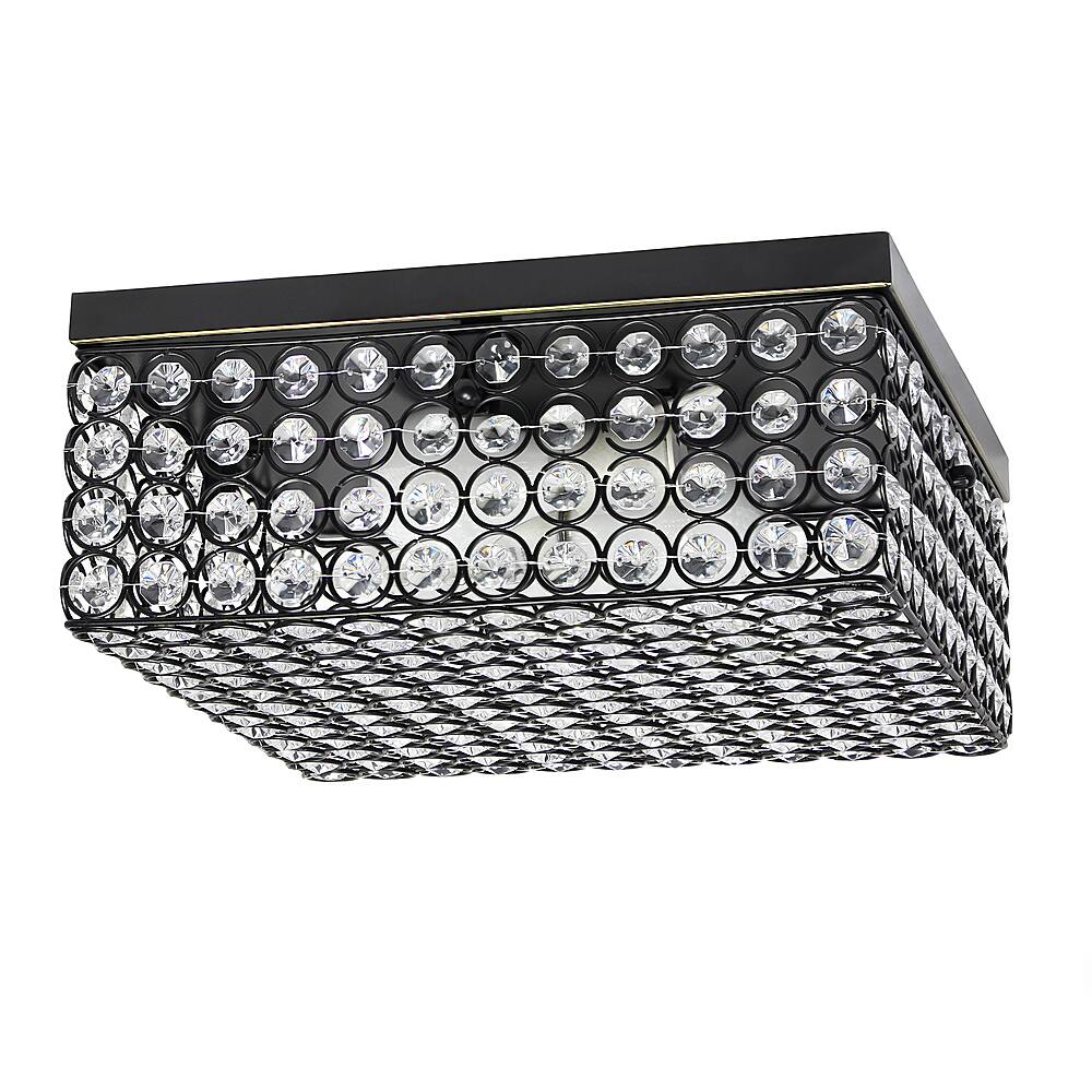 Angle View: Lalia Home - Glam 2 Light 12 Inch Square Flush Mount - Restoration Bronze