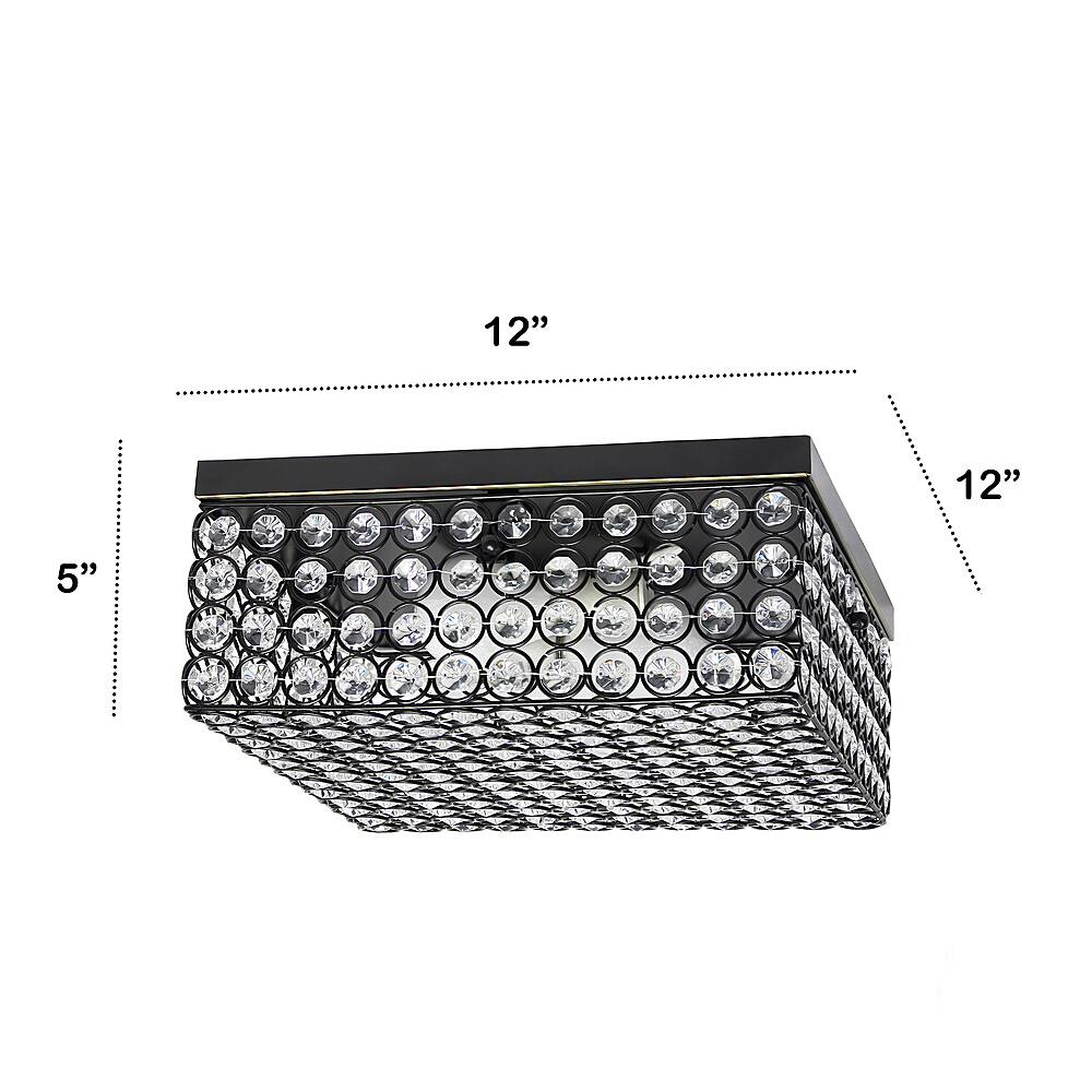 Left View: Lalia Home - Glam 2 Light 12 Inch Square Flush Mount - Restoration Bronze