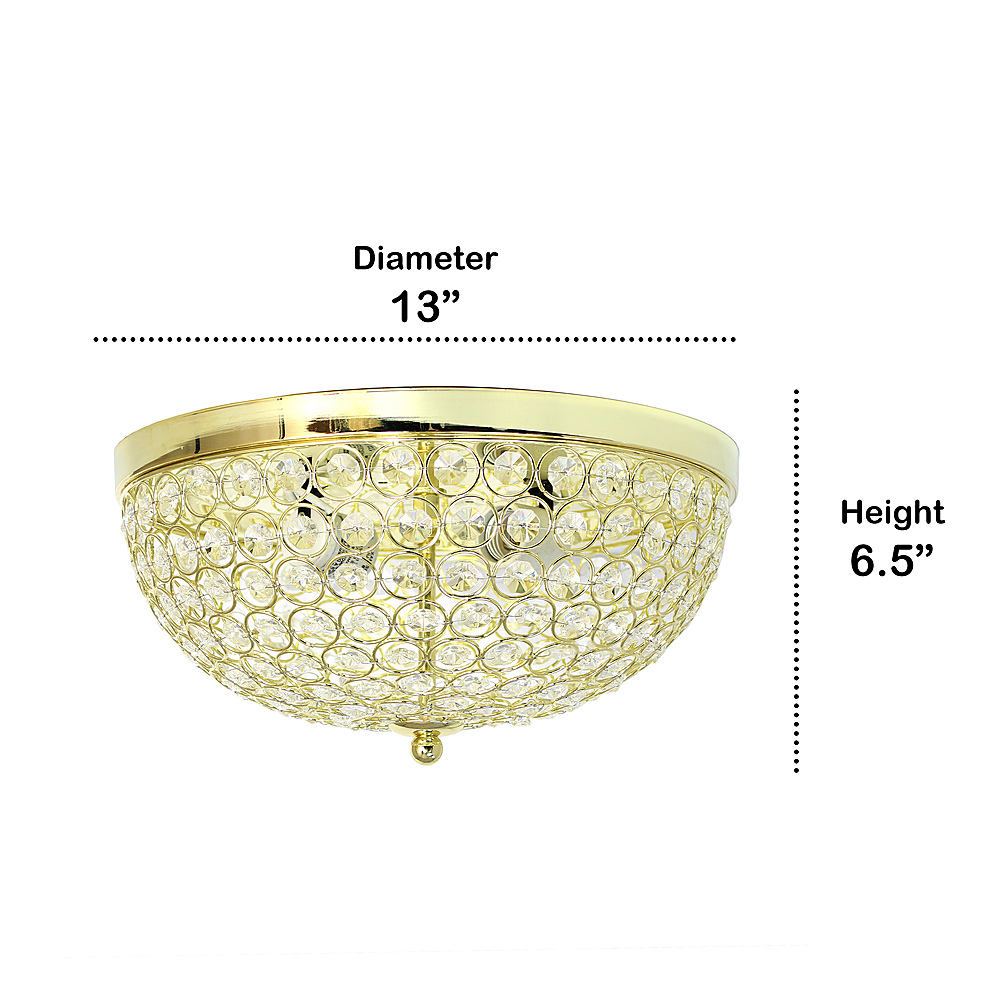Angle View: Lalia Home - Crystal Glam 2 Light Ceiling Flush Mount 2 Pack - Gold