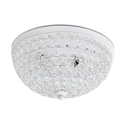 Lalia Home - Crystal Glam 2 Light Ceiling Flush Mount - White - Front_Zoom