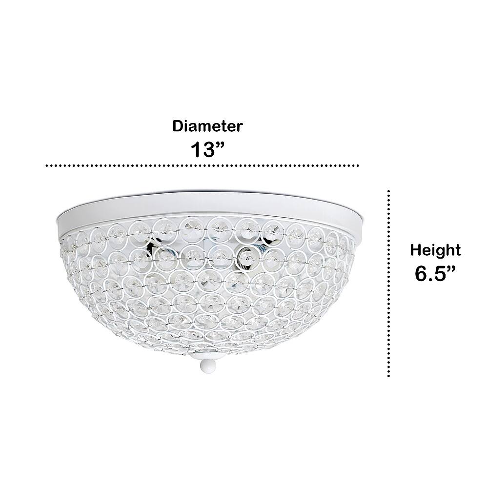 Angle View: Lalia Home - Crystal Glam 2 Light Ceiling Flush Mount - White