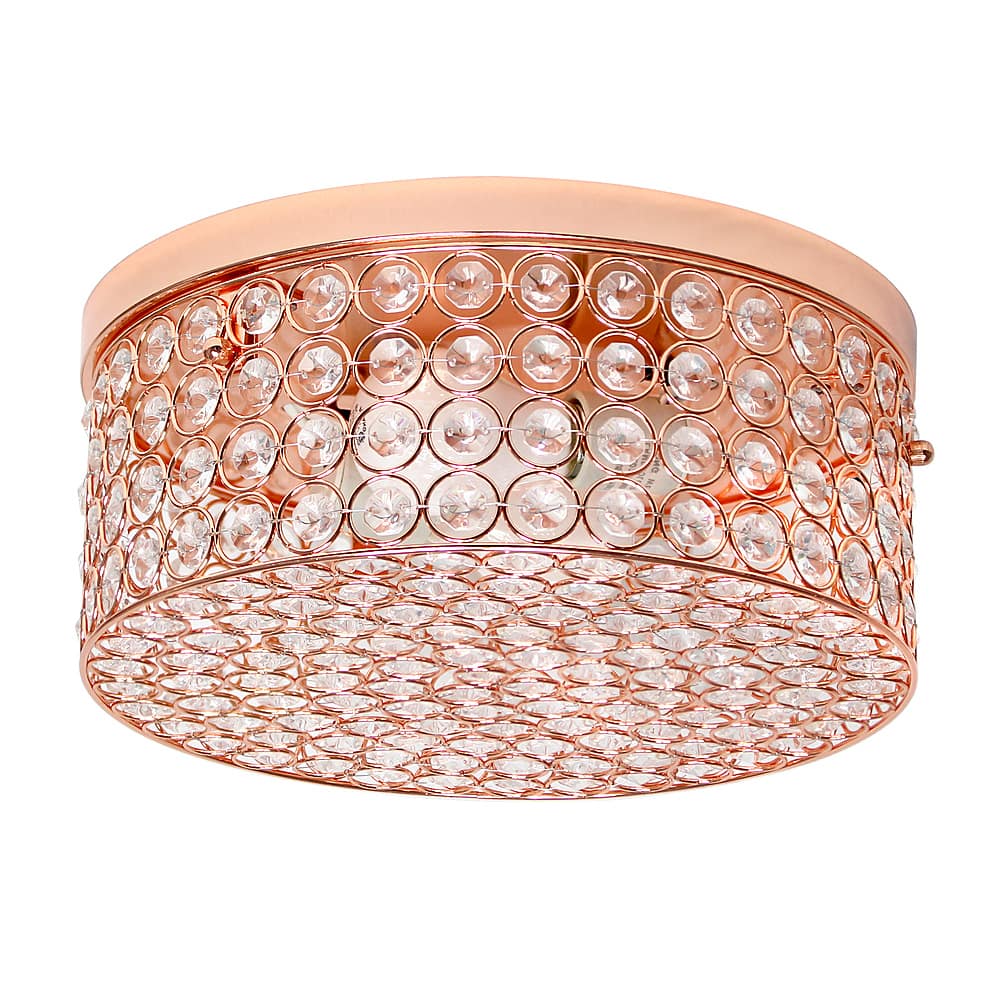 Angle View: Lalia Home - Glam 2 Light 12 Inch Round Flush Mount - Rose Gold