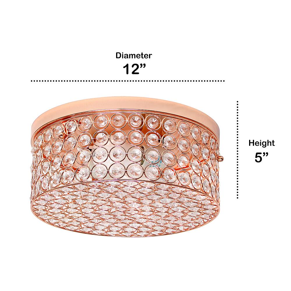 Left View: Lalia Home - Glam 2 Light 12 Inch Round Flush Mount - Rose Gold