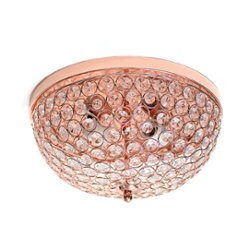 Lalia Home - Crystal Glam 2 Light Ceiling Flush Mount - Rose Gold - Front_Zoom