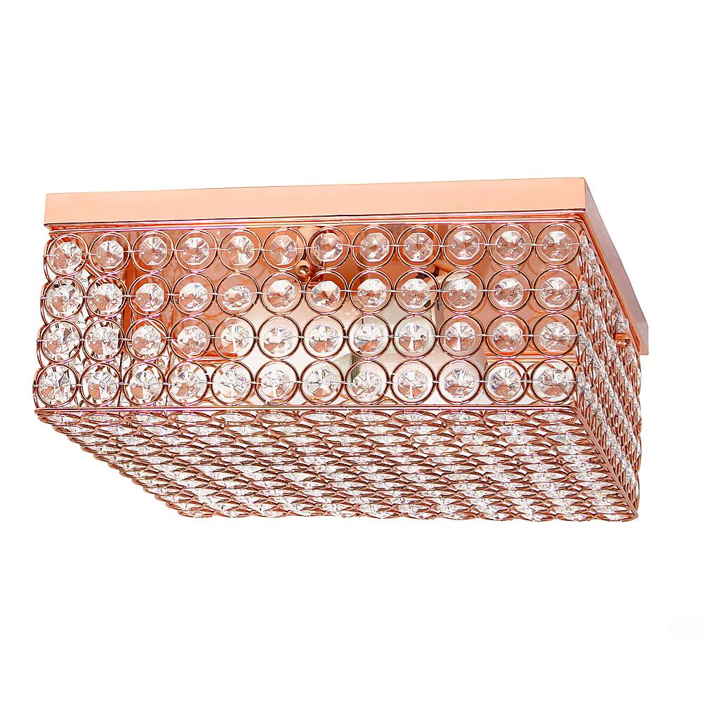 Angle View: Lalia Home - Glam 2 Light 12 Inch Square Flush Mount - Rose Gold