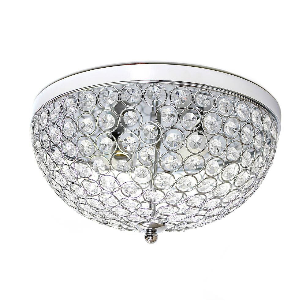 Angle View: Lalia Home - Crystal Glam 2 Light Ceiling Flush Mount - Chrome