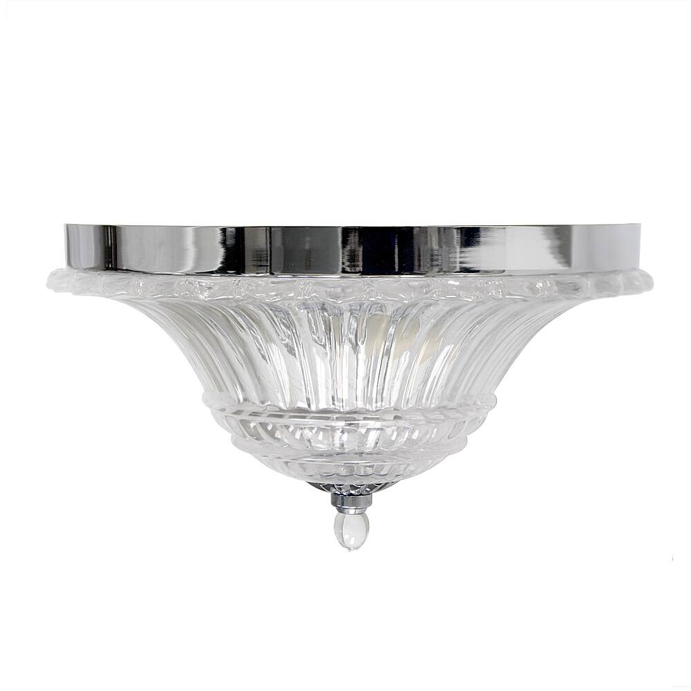 Angle View: Lalia Home - Blossom 2 Light Glass Ceiling Flush Mount - Chrome