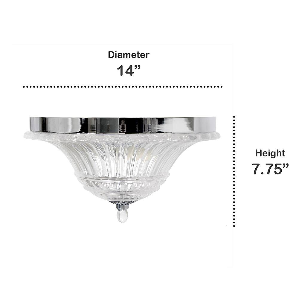 Left View: Lalia Home - Blossom 2 Light Glass Ceiling Flush Mount - Chrome