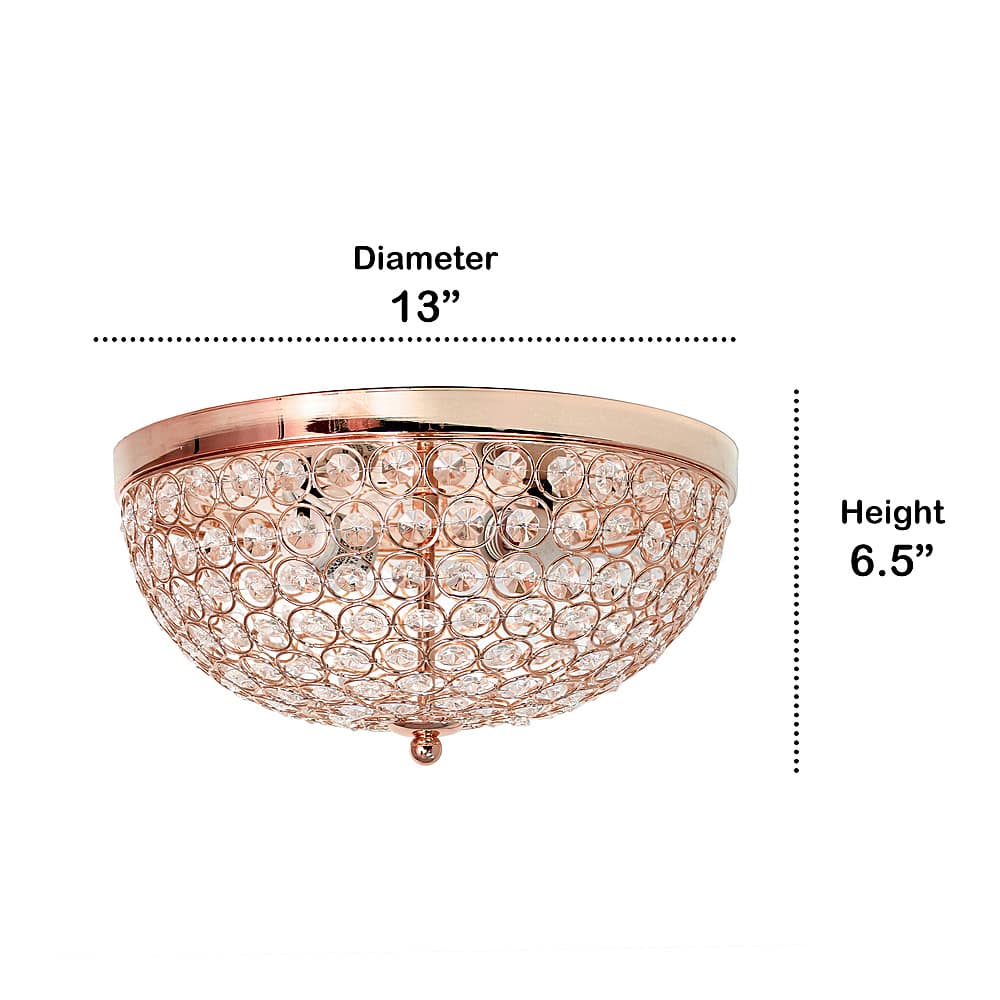 Angle View: Lalia Home - Crystal Glam 2 Light Ceiling Flush Mount 2 Pack - Rose Gold