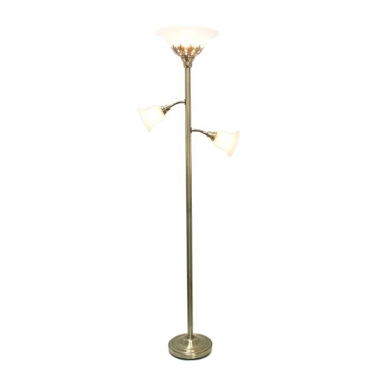 Lalia Home Torchiere 800lm Floor Lamp, Antique Glass Shades For Floor Lamps
