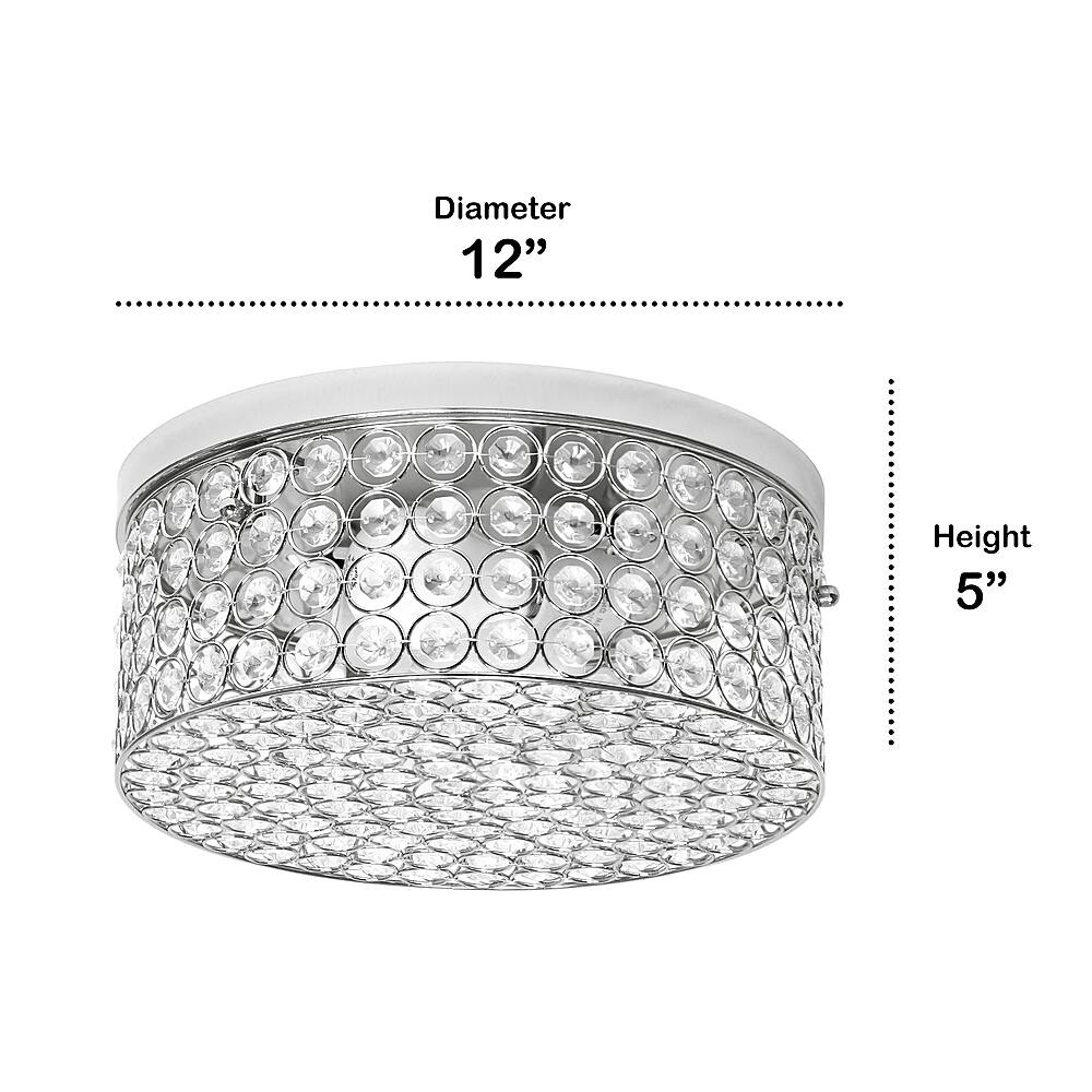 Left View: Lalia Home - Glam 2 Light 12 Inch Round Flush Mount - Chrome